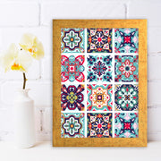 Quadro Decorativo MDF Emoldurado - Arte Multicolor 24x29cm com Moldura de Madeira 2cm