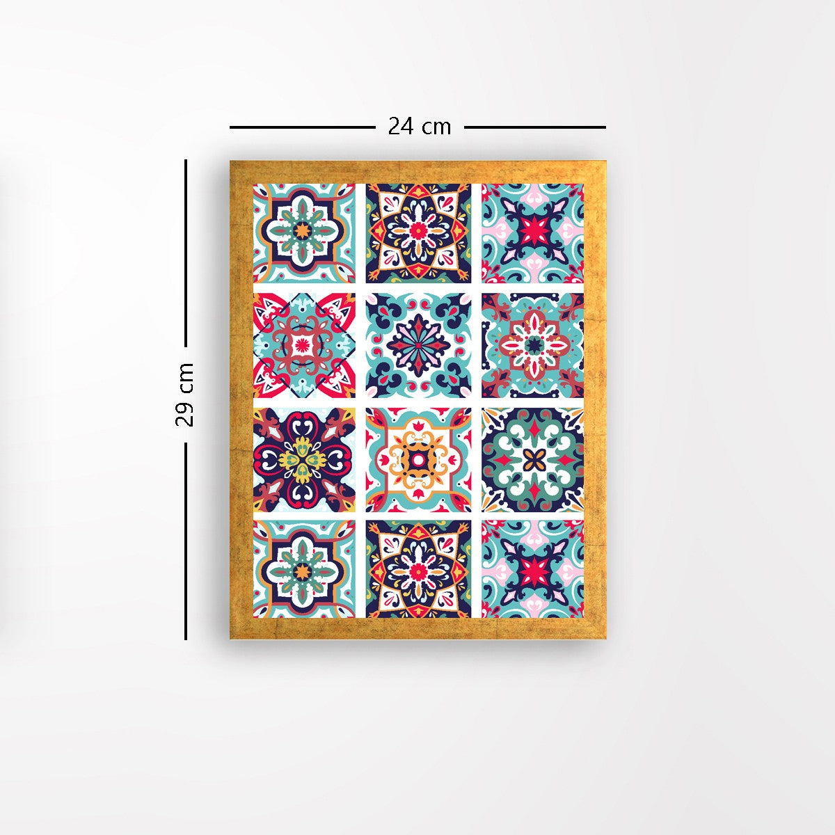 Quadro Decorativo MDF Emoldurado - Arte Multicolor 24x29cm com Moldura de Madeira 2cm