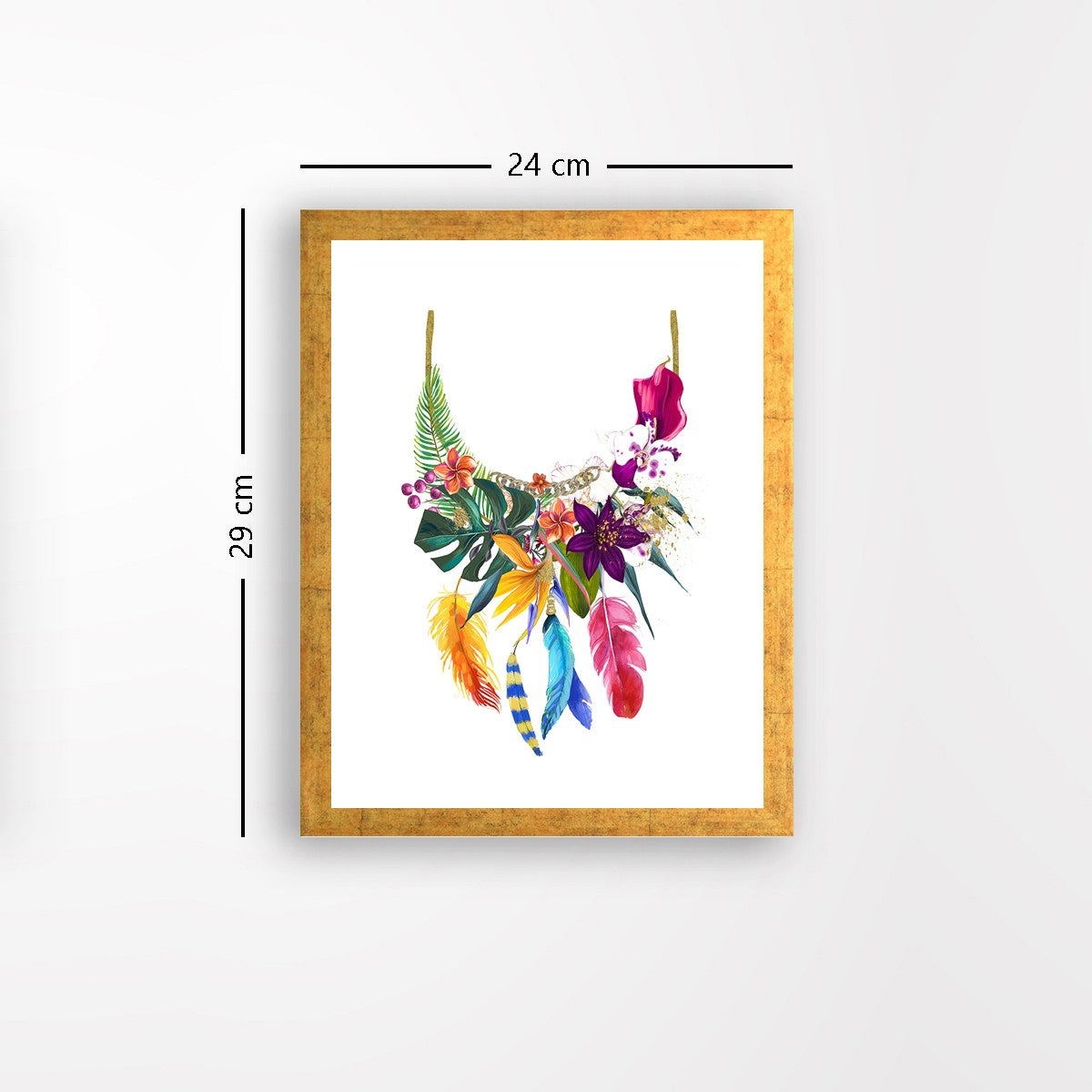 Quadro Decorativo MDF Emoldurado - Arte Multicolor 24x29cm com Moldura de Madeira 2cm