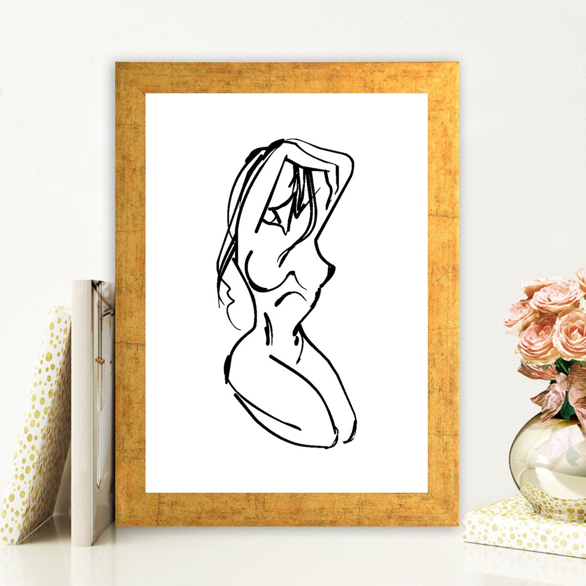 Quadro Decorativo MDF Emoldurado - Arte Multicolor 24x29cm com Moldura de Madeira 2cm