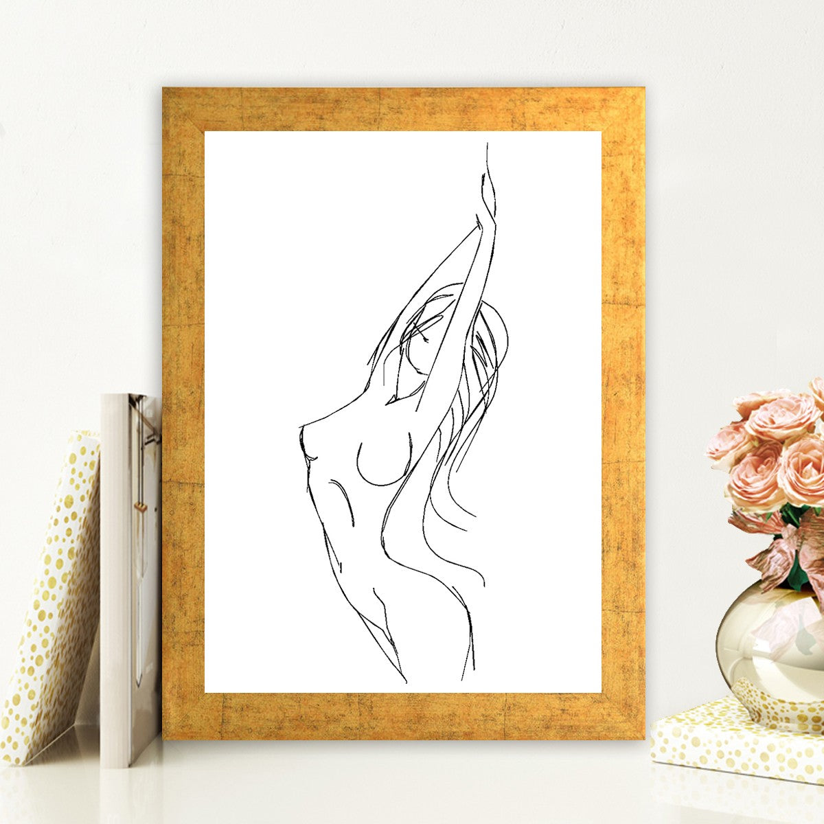 Quadro Decorativo MDF Emoldurado - Arte Multicolor 24x29cm com Moldura de Madeira 2cm