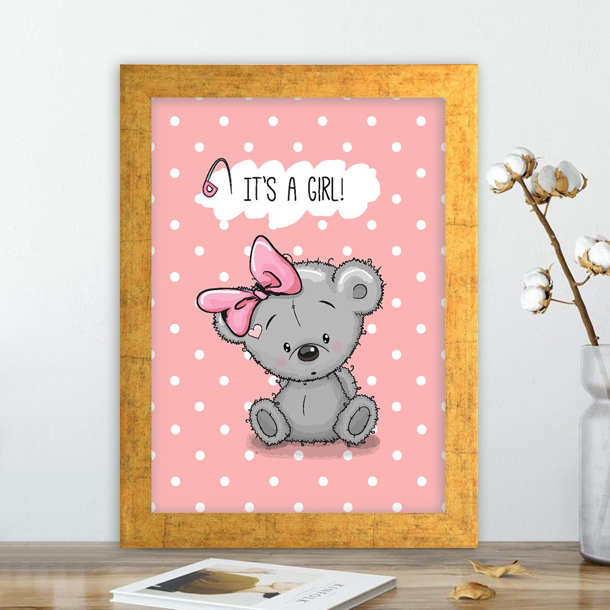 Quadro Decorativo MDF Emoldurado - Arte Multicolor 24x29cm com Moldura de Madeira 2cm