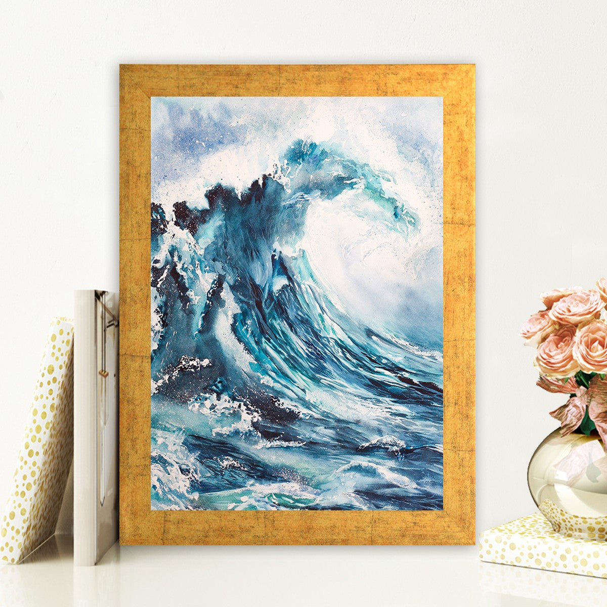 Quadro Decorativo MDF Emoldurado - Arte Multicolor 24x29cm com Moldura de Madeira 2cm