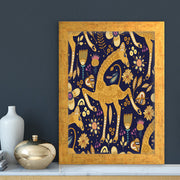 Quadro Decorativo MDF Emoldurado - Arte Multicolor 24x29cm com Moldura de Madeira 2cm