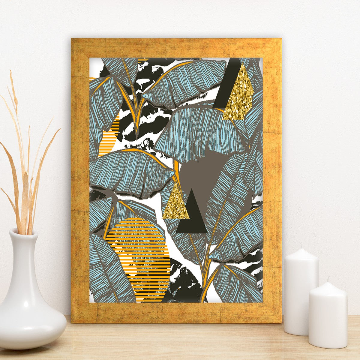 Quadro Decorativo MDF Emoldurado - Arte Multicolor 24x29cm com Moldura de Madeira 2cm