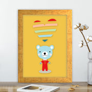 Quadro Decorativo MDF Emoldurado - Arte Multicolor 24x29cm com Moldura de Madeira 2cm