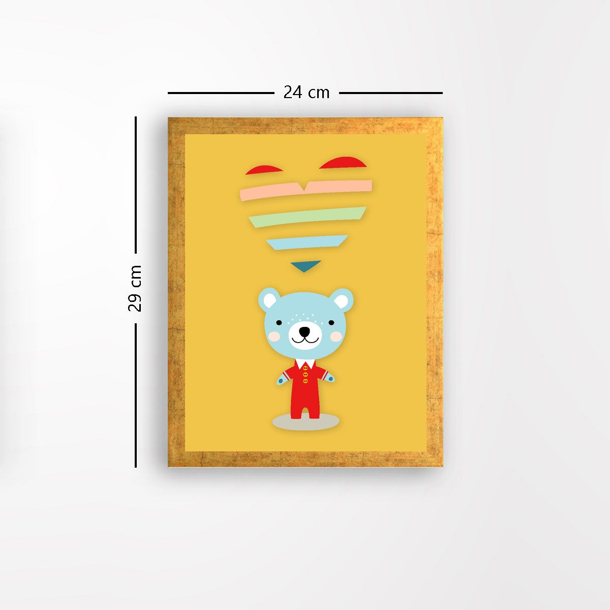 Quadro Decorativo MDF Emoldurado - Arte Multicolor 24x29cm com Moldura de Madeira 2cm