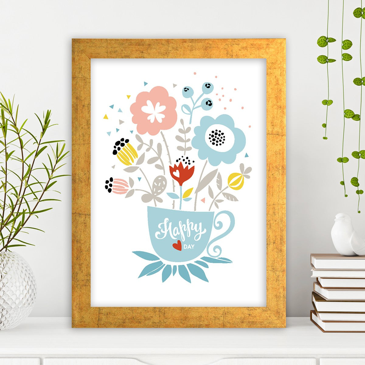 Quadro Decorativo MDF Emoldurado - Arte Multicolor 24x29cm com Moldura de Madeira 2cm