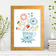 Quadro Decorativo MDF Emoldurado - Arte Multicolor 24x29cm com Moldura de Madeira 2cm