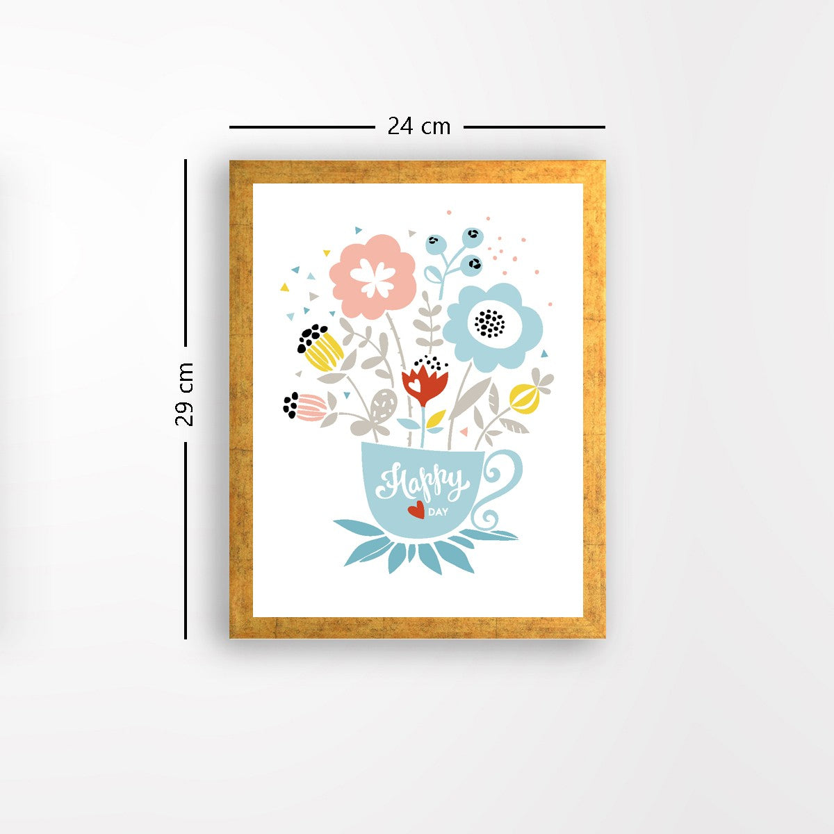 Quadro Decorativo MDF Emoldurado - Arte Multicolor 24x29cm com Moldura de Madeira 2cm