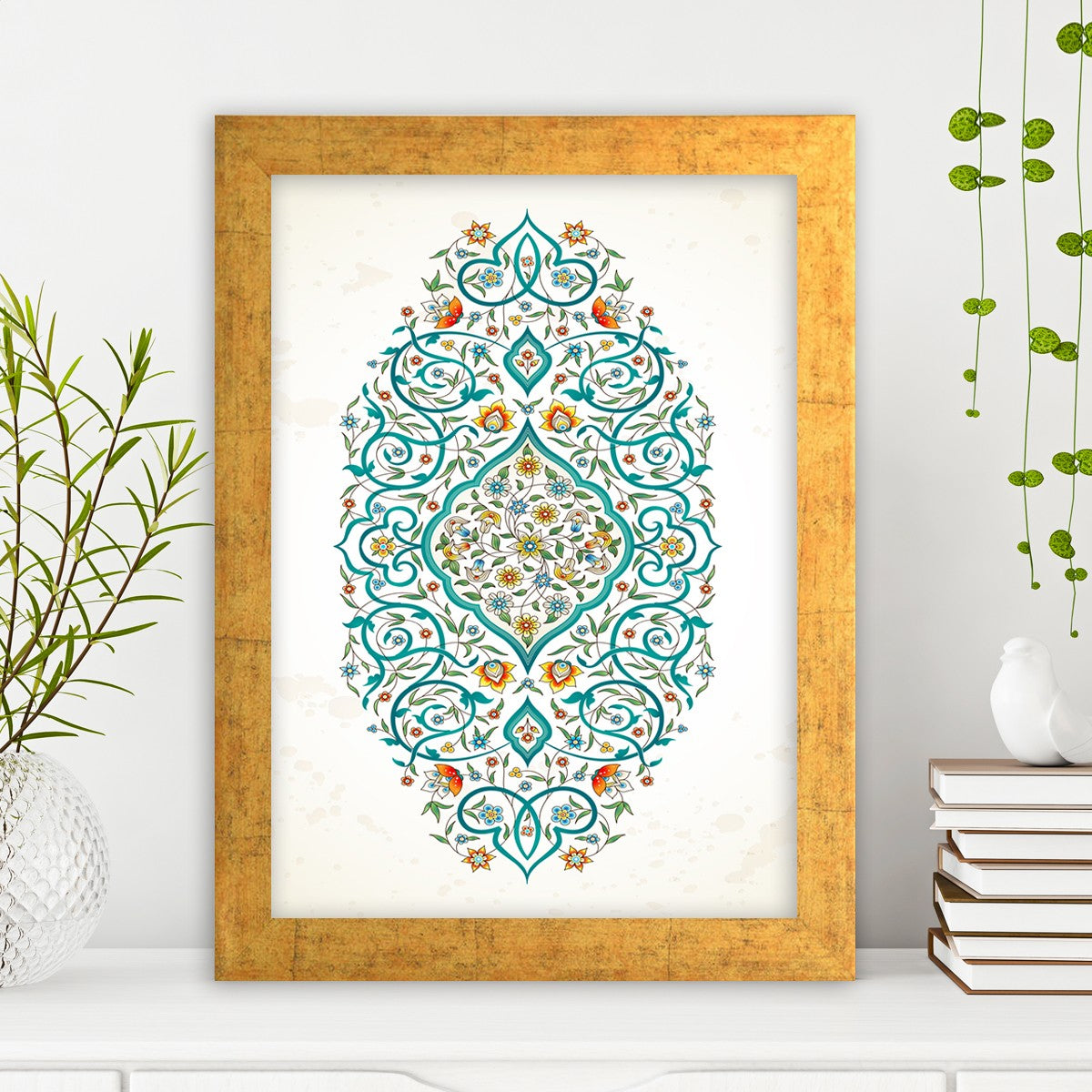 Quadro Decorativo MDF Emoldurado - Arte Multicolor 24x29cm com Moldura de Madeira 2cm