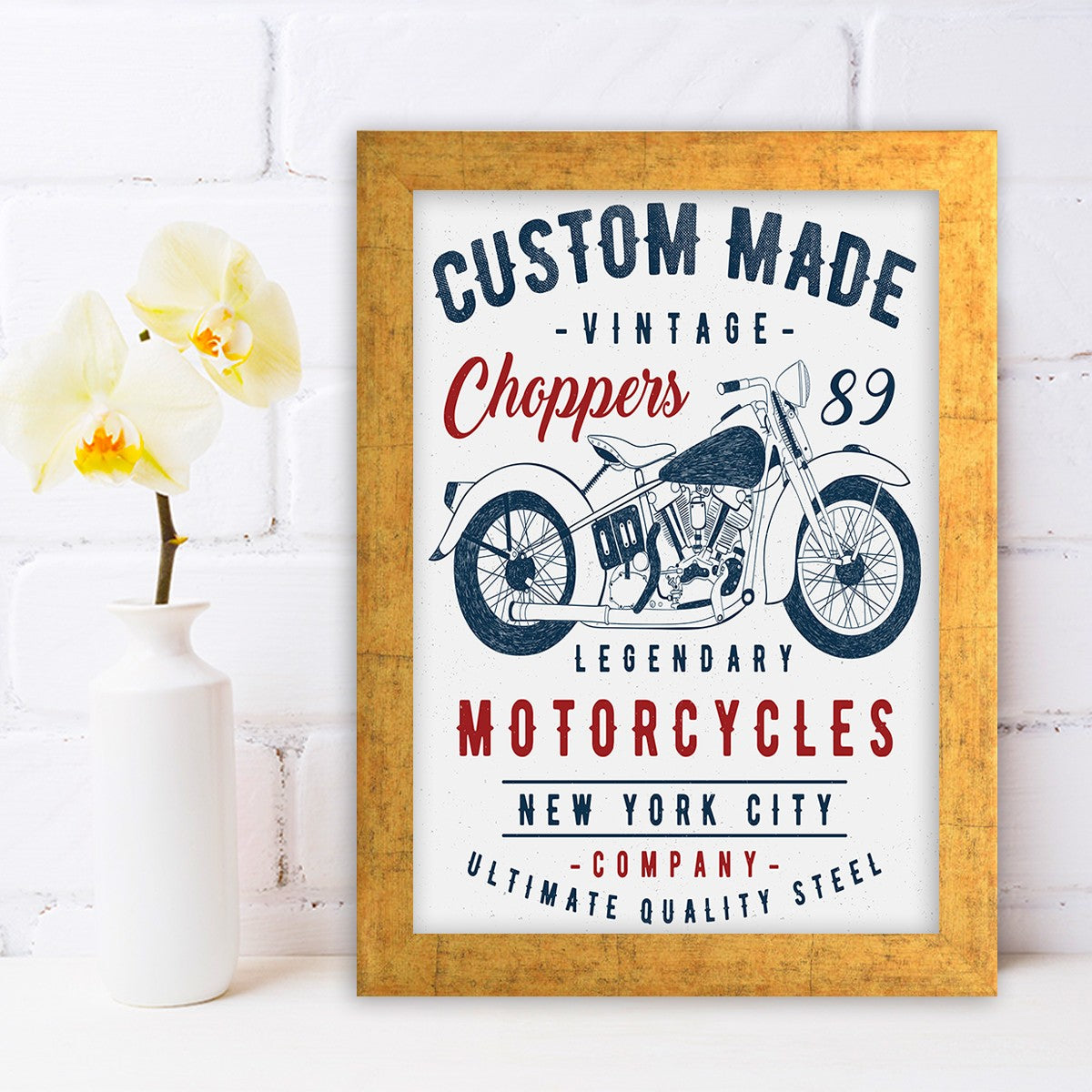 Quadro Decorativo MDF Emoldurado - Arte Multicolor 24x29cm com Moldura de Madeira 2cm