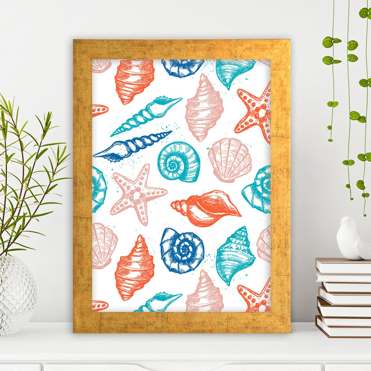 Quadro Decorativo MDF Emoldurado - Arte Multicolor 24x29cm com Moldura de Madeira 2cm