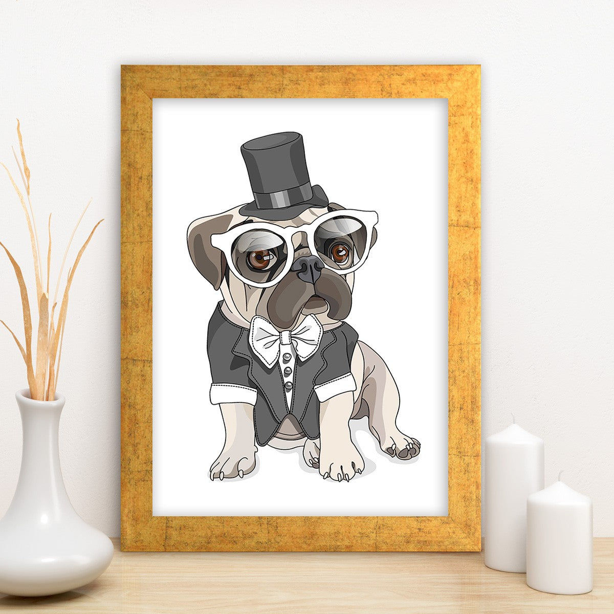 Quadro Decorativo MDF Emoldurado - Arte Multicolor 24x29cm com Moldura de Madeira 2cm