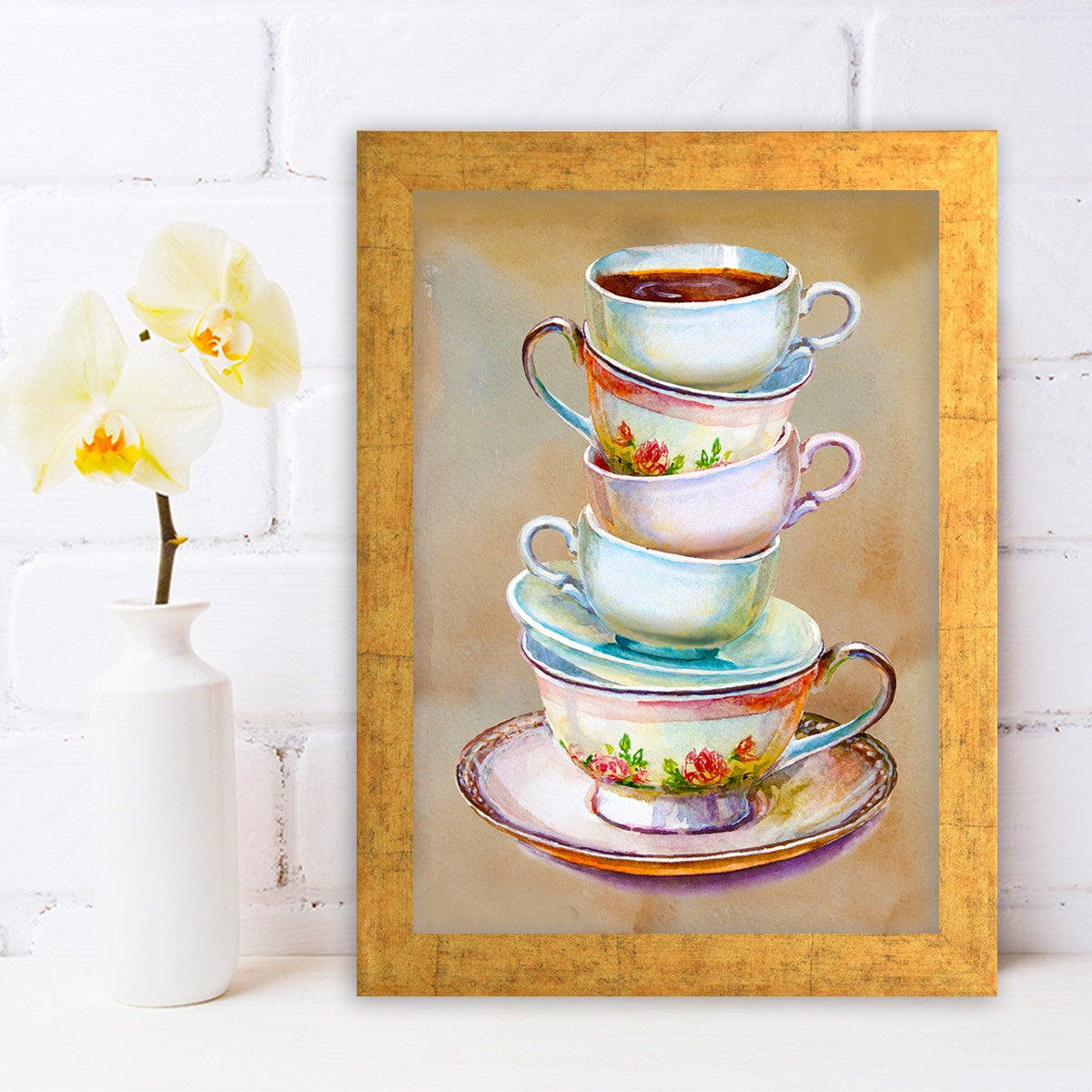 Quadro Decorativo MDF Emoldurado - Arte Multicolor 24x29cm com Moldura de Madeira 2cm