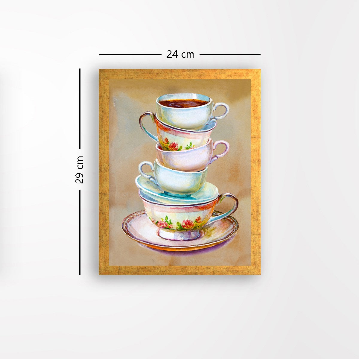 Quadro Decorativo MDF Emoldurado - Arte Multicolor 24x29cm com Moldura de Madeira 2cm