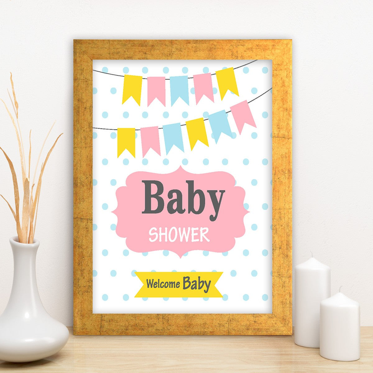 Quadro Decorativo MDF Emoldurado - Arte Multicolor 24x29cm com Moldura de Madeira 2cm