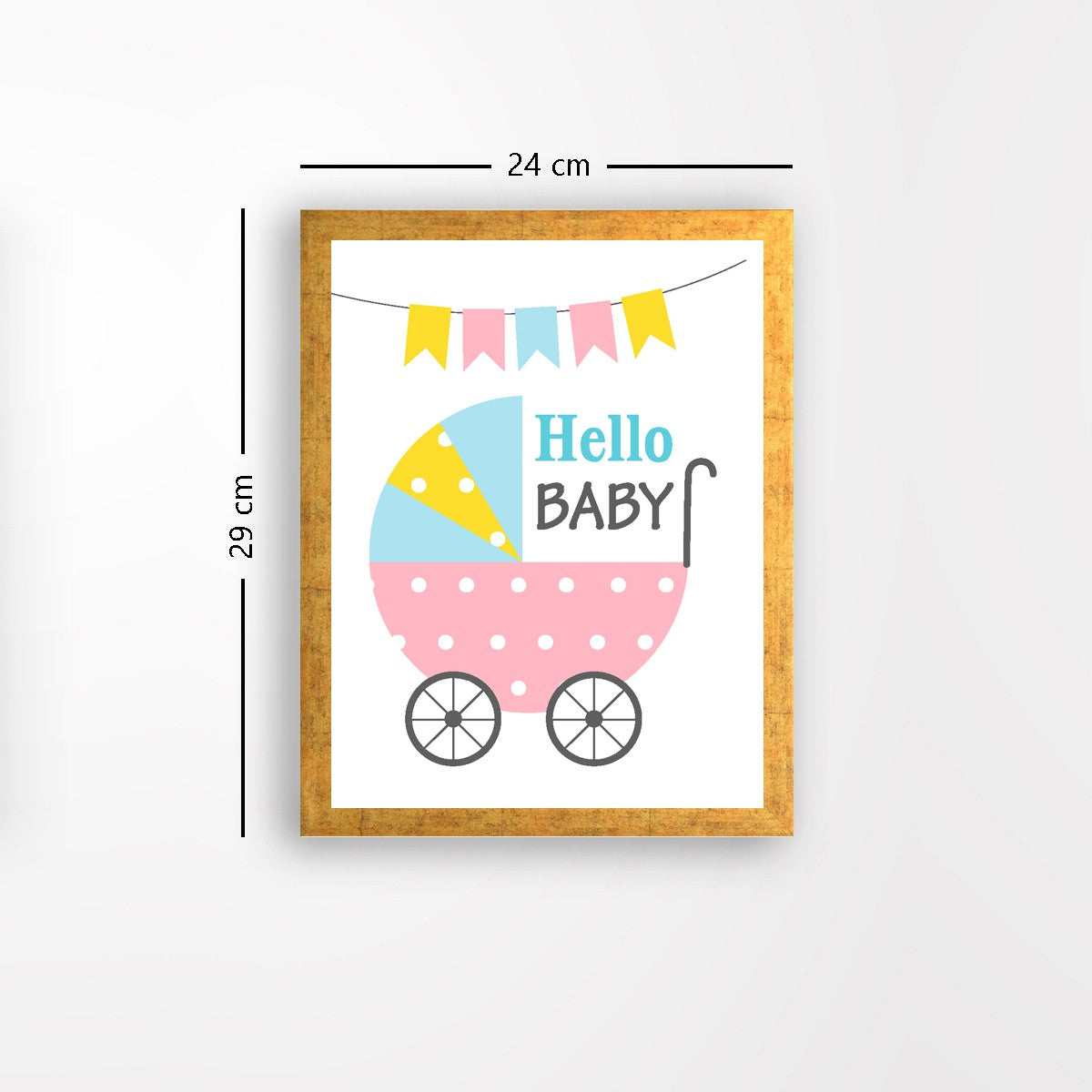 Quadro Decorativo MDF Emoldurado - Arte Multicolor 24x29cm com Moldura de Madeira 2cm