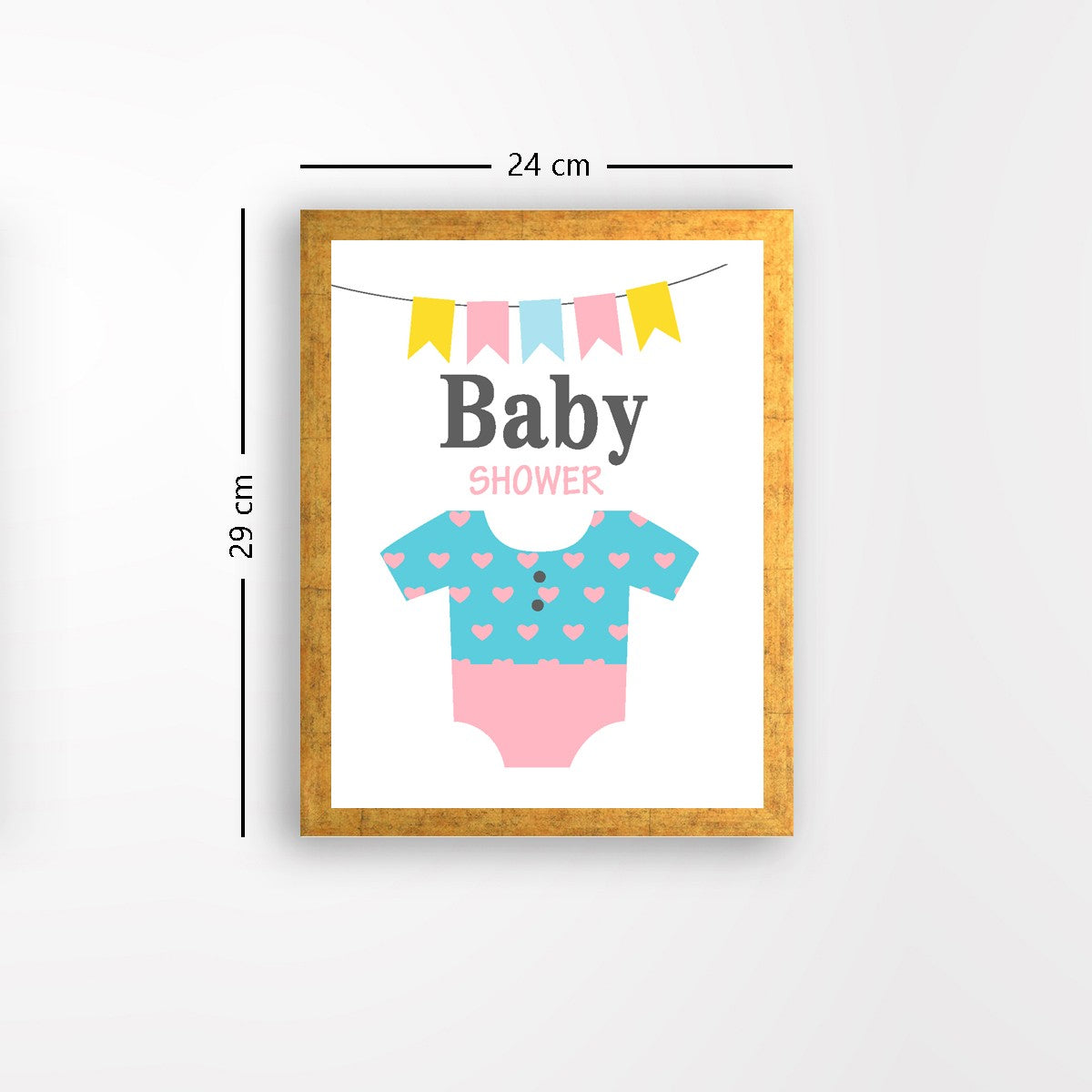 Quadro Decorativo MDF Emoldurado - Arte Multicolor 24x29cm com Moldura de Madeira 2cm