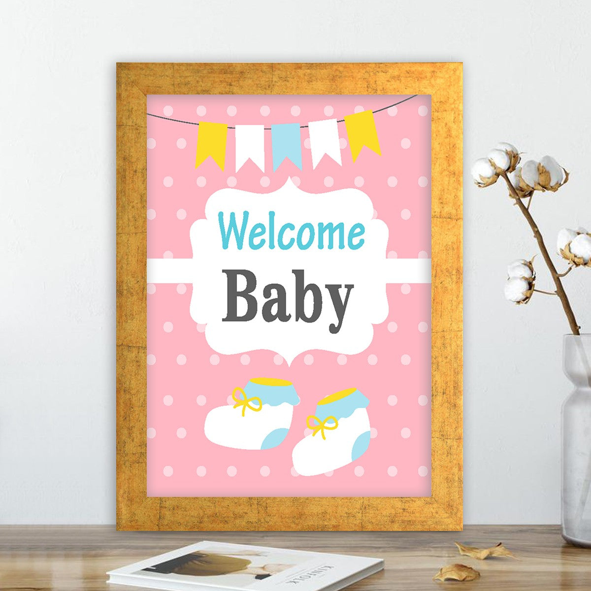 Quadro Decorativo MDF Emoldurado - Arte Multicolor 24x29cm com Moldura de Madeira 2cm