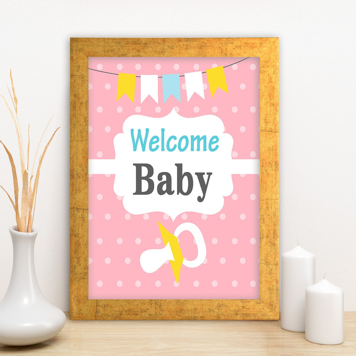 Quadro Decorativo MDF Emoldurado - Arte Multicolor 24x29cm com Moldura de Madeira 2cm