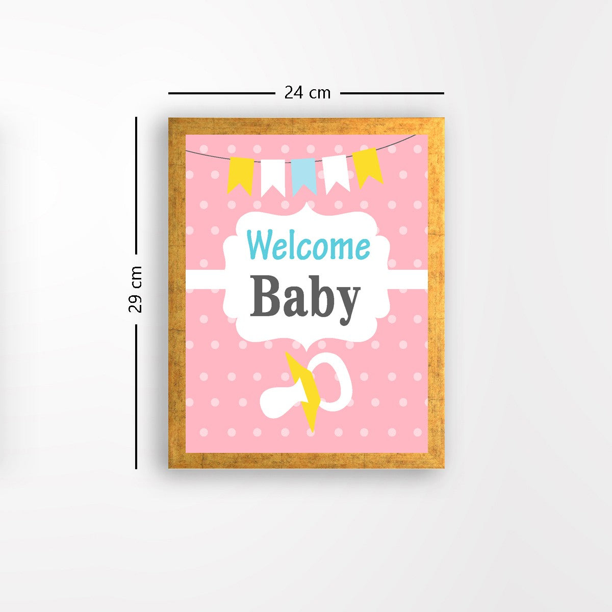 Quadro Decorativo MDF Emoldurado - Arte Multicolor 24x29cm com Moldura de Madeira 2cm