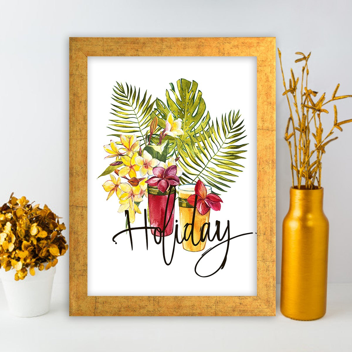 Quadro Decorativo MDF Emoldurado - Arte Multicolor 24x29cm com Moldura de Madeira 2cm