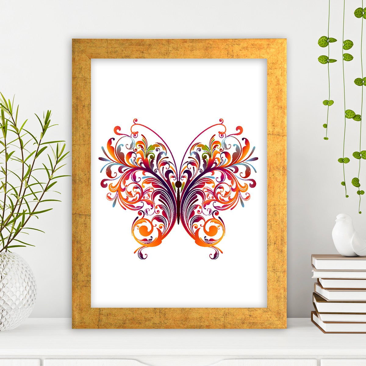 Quadro Decorativo MDF Emoldurado - Arte Multicolor 24x29cm com Moldura de Madeira 2cm