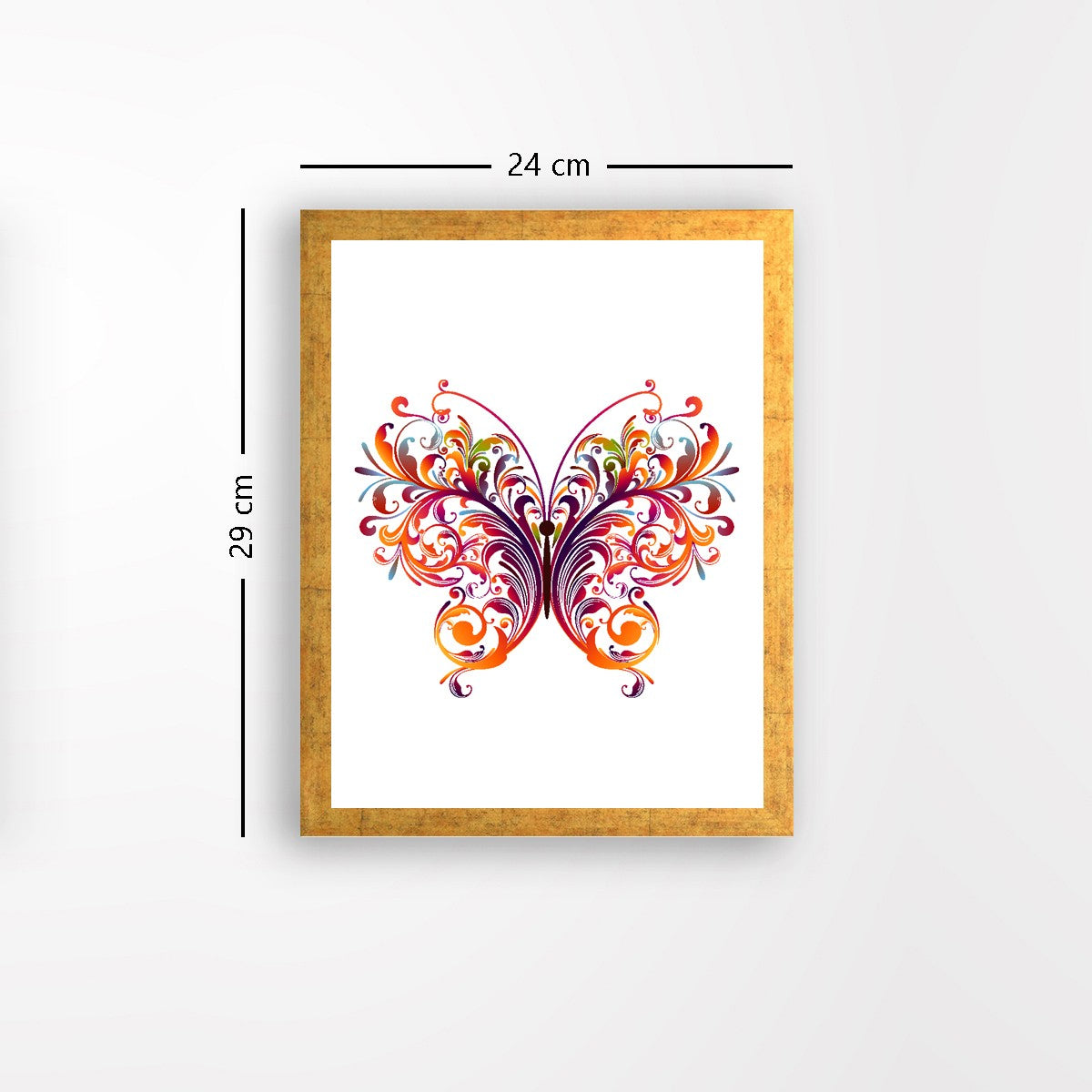 Quadro Decorativo MDF Emoldurado - Arte Multicolor 24x29cm com Moldura de Madeira 2cm