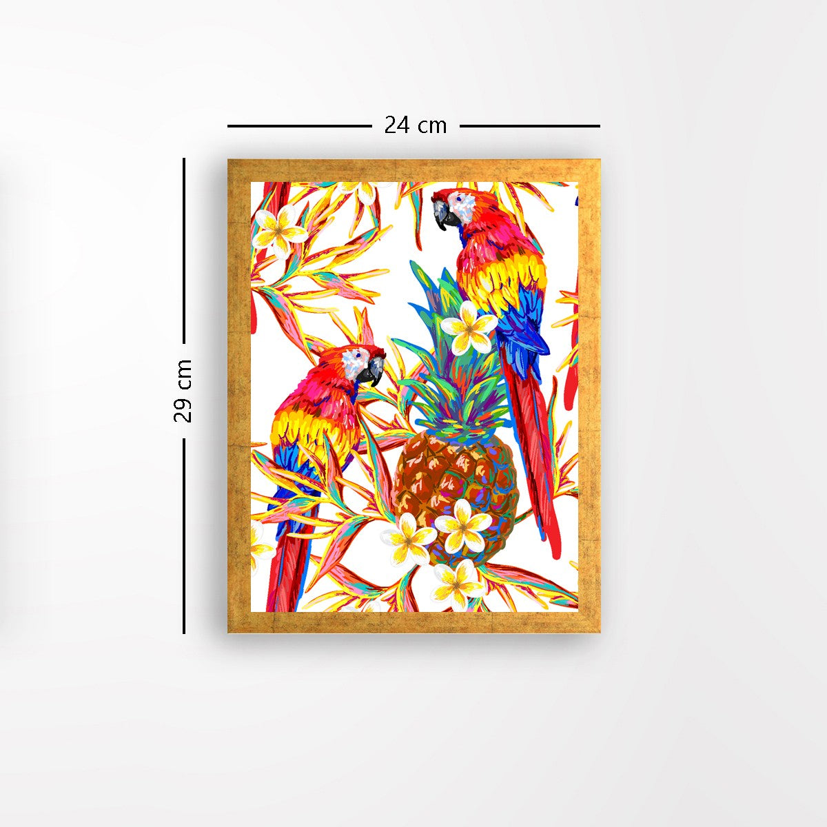 Quadro Decorativo MDF Emoldurado - Arte Multicolor 24x29cm com Moldura de Madeira 2cm