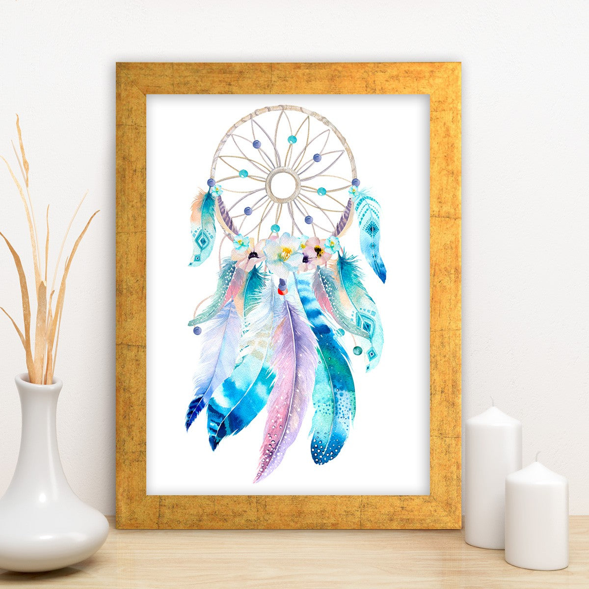 Quadro Decorativo MDF Emoldurado - Arte Multicolor 24x29cm com Moldura de Madeira 2cm