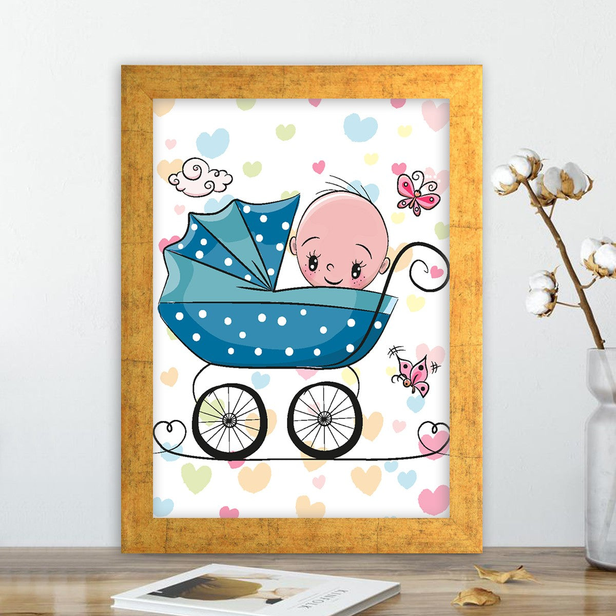 Quadro Decorativo MDF Emoldurado - Arte Multicolor 24x29cm com Moldura de Madeira 2cm