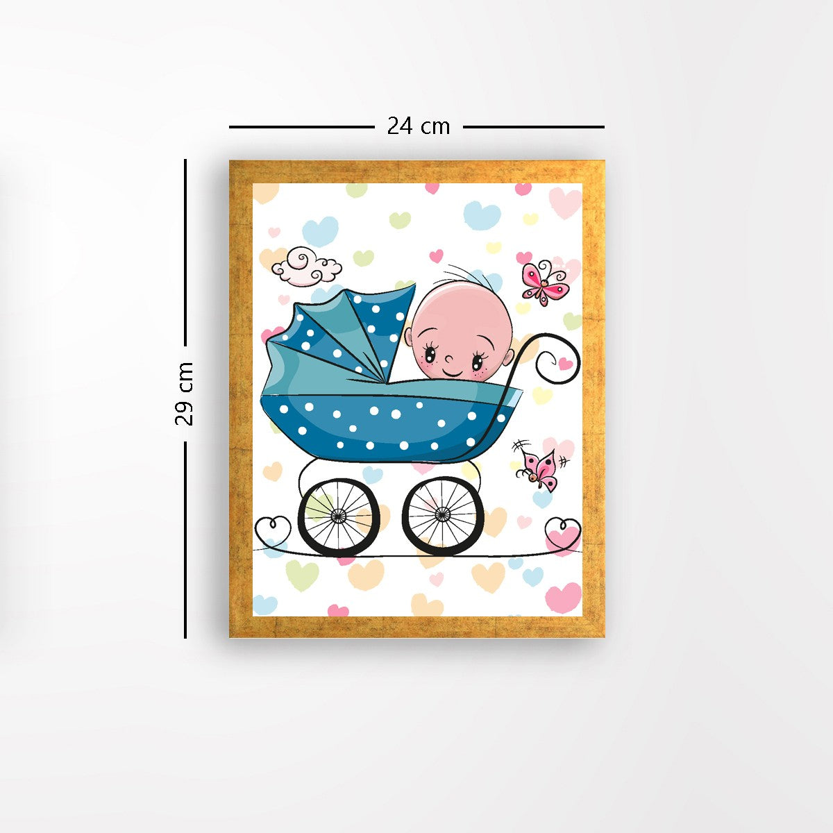 Quadro Decorativo MDF Emoldurado - Arte Multicolor 24x29cm com Moldura de Madeira 2cm