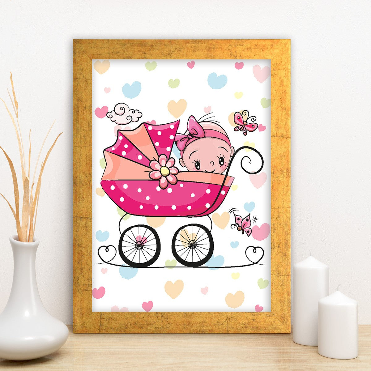 Quadro Decorativo MDF Emoldurado - Arte Multicolor 24x29cm com Moldura de Madeira 2cm