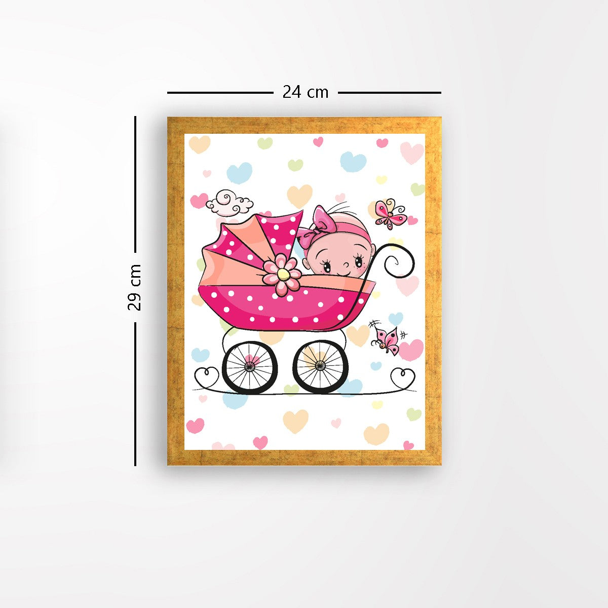 Quadro Decorativo MDF Emoldurado - Arte Multicolor 24x29cm com Moldura de Madeira 2cm