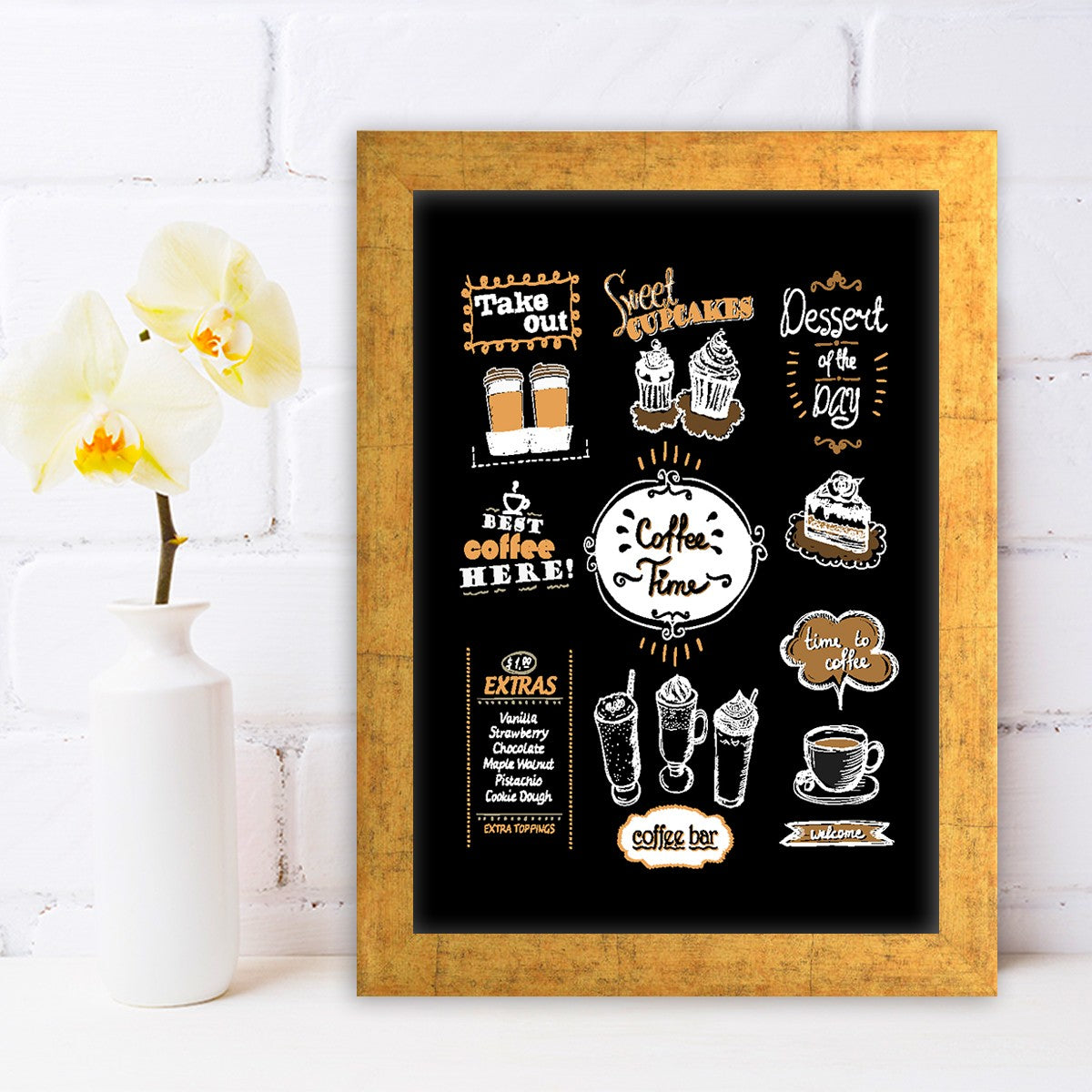 Quadro Decorativo MDF Emoldurado - Arte Multicolor 24x29cm com Moldura de Madeira 2cm