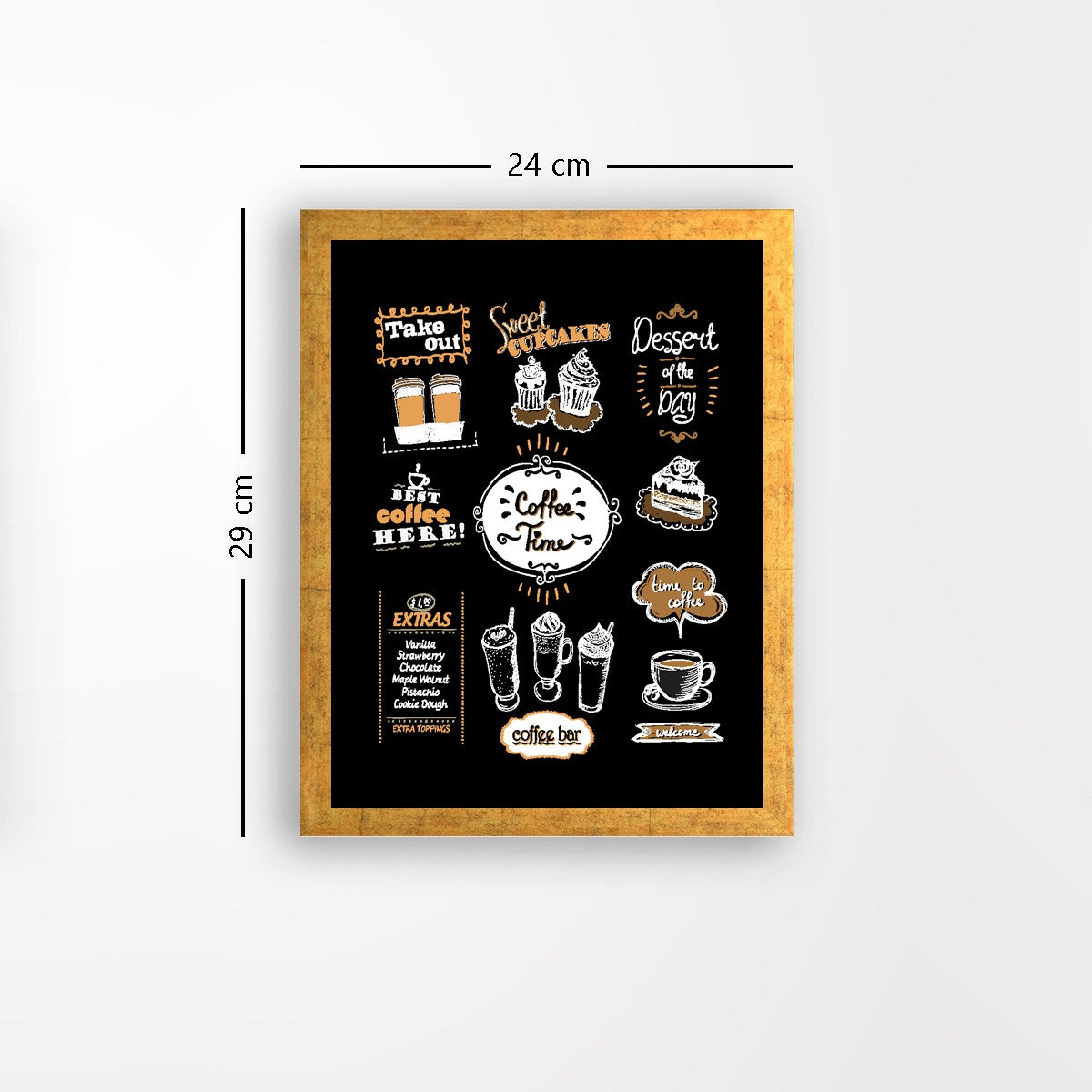 Quadro Decorativo MDF Emoldurado - Arte Multicolor 24x29cm com Moldura de Madeira 2cm