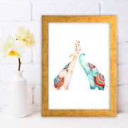 Quadro Decorativo MDF Emoldurado - Arte Multicolor 24x29cm com Moldura de Madeira 2cm