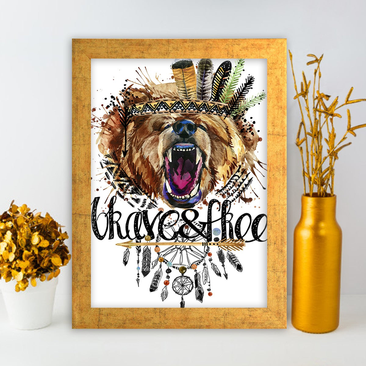 Quadro Decorativo MDF Emoldurado - Arte Multicolor 24x29cm com Moldura de Madeira 2cm