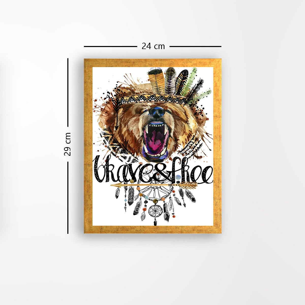 Quadro Decorativo MDF Emoldurado - Arte Multicolor 24x29cm com Moldura de Madeira 2cm