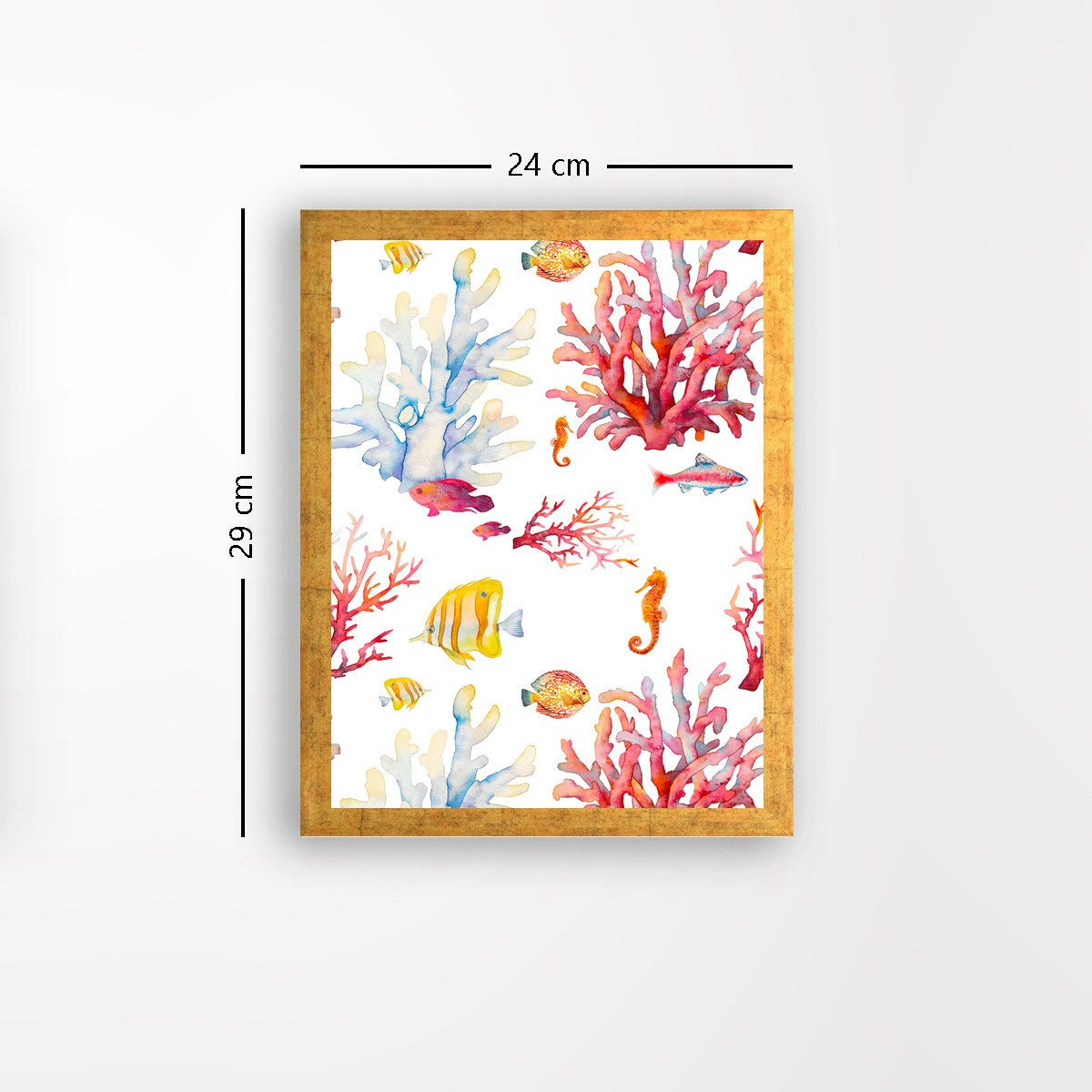 Quadro Decorativo MDF Emoldurado - Arte Multicolor 24x29cm com Moldura de Madeira 2cm