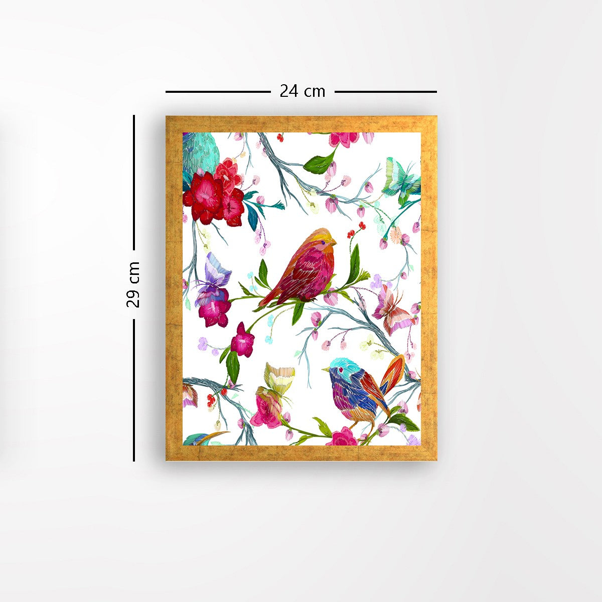 Quadro Decorativo MDF Emoldurado - Arte Multicolor 24x29cm com Moldura de Madeira 2cm