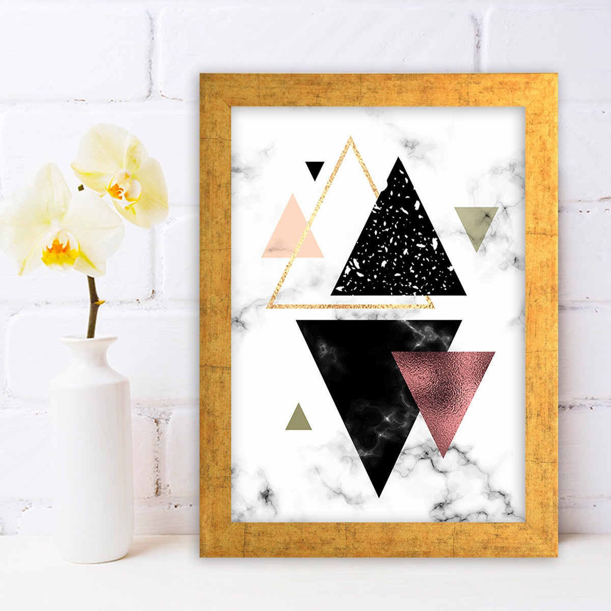 Quadro Decorativo MDF Emoldurado - Arte Multicolor 24x29cm com Moldura de Madeira 2cm