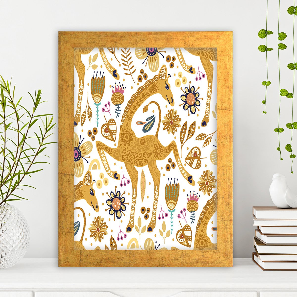 Quadro Decorativo MDF Emoldurado - Arte Multicolor 24x29cm com Moldura de Madeira 2cm