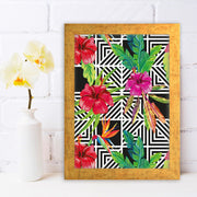 Quadro Decorativo MDF Emoldurado - Arte Multicolor 24x29cm com Moldura de Madeira 2cm