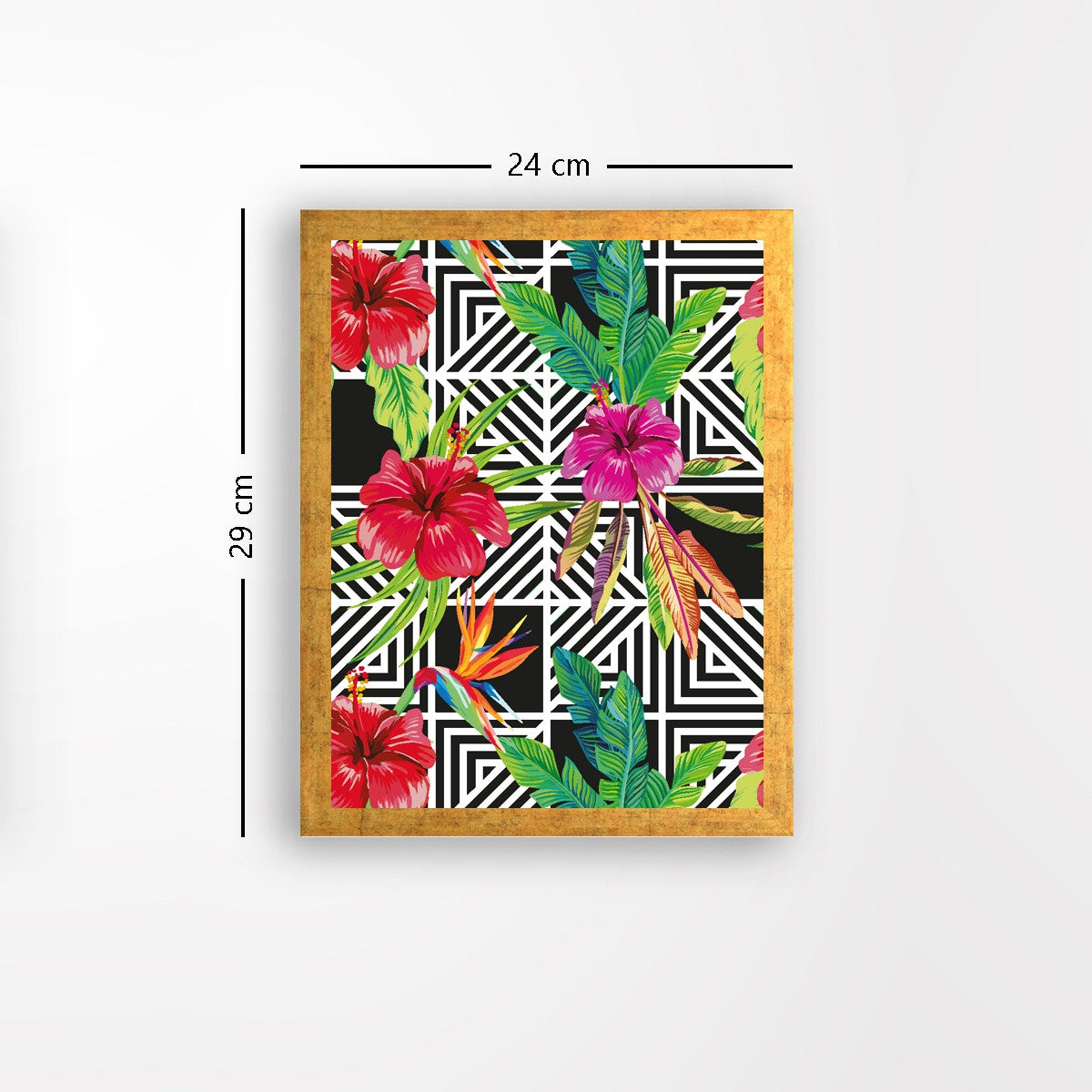 Quadro Decorativo MDF Emoldurado - Arte Multicolor 24x29cm com Moldura de Madeira 2cm