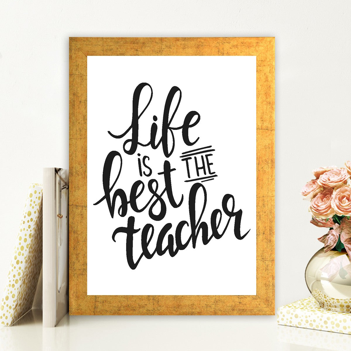 Quadro Decorativo MDF Emoldurado - Arte Multicolor 24x29cm com Moldura de Madeira 2cm