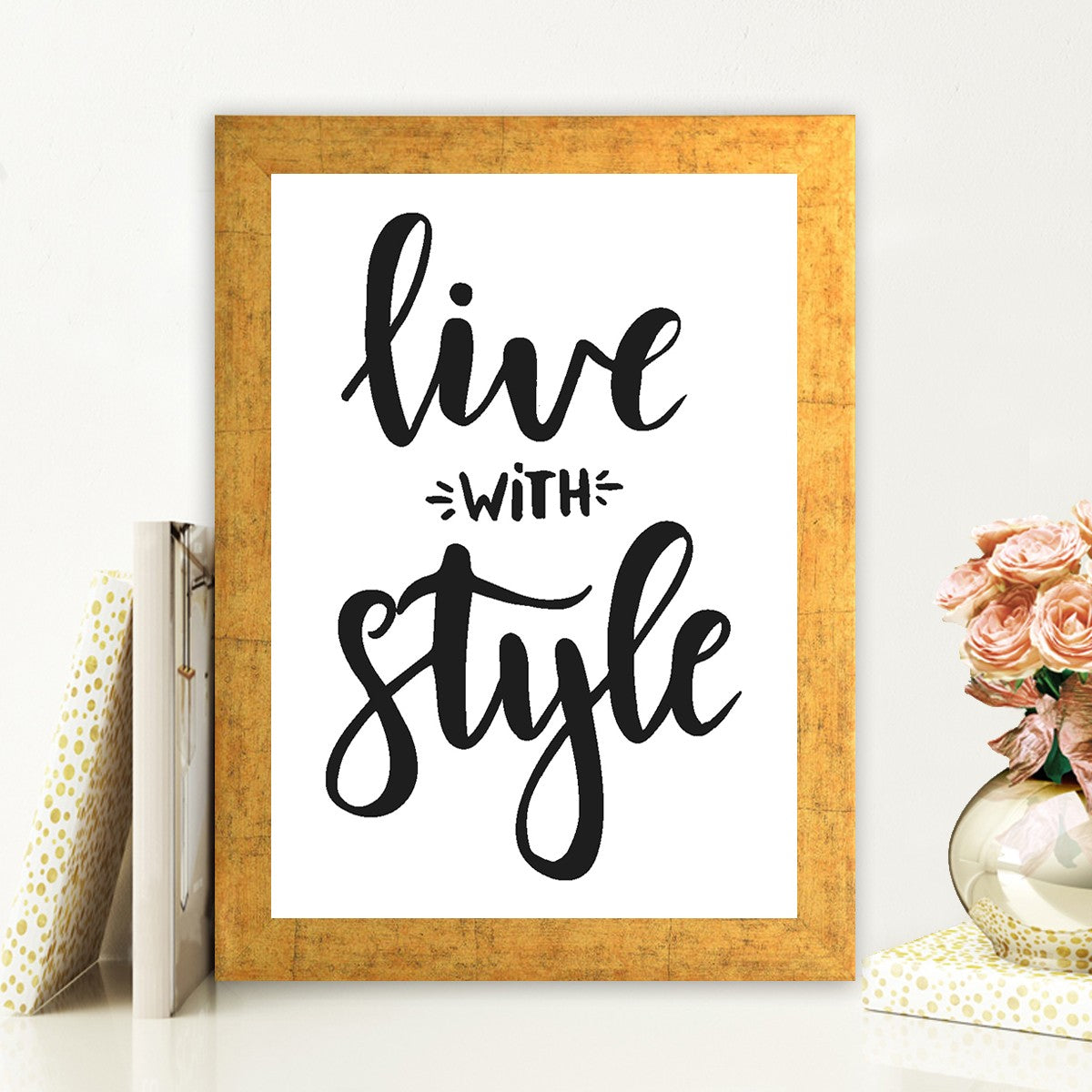 Quadro Decorativo MDF Emoldurado - Arte Multicolor 24x29cm com Moldura de Madeira 2cm