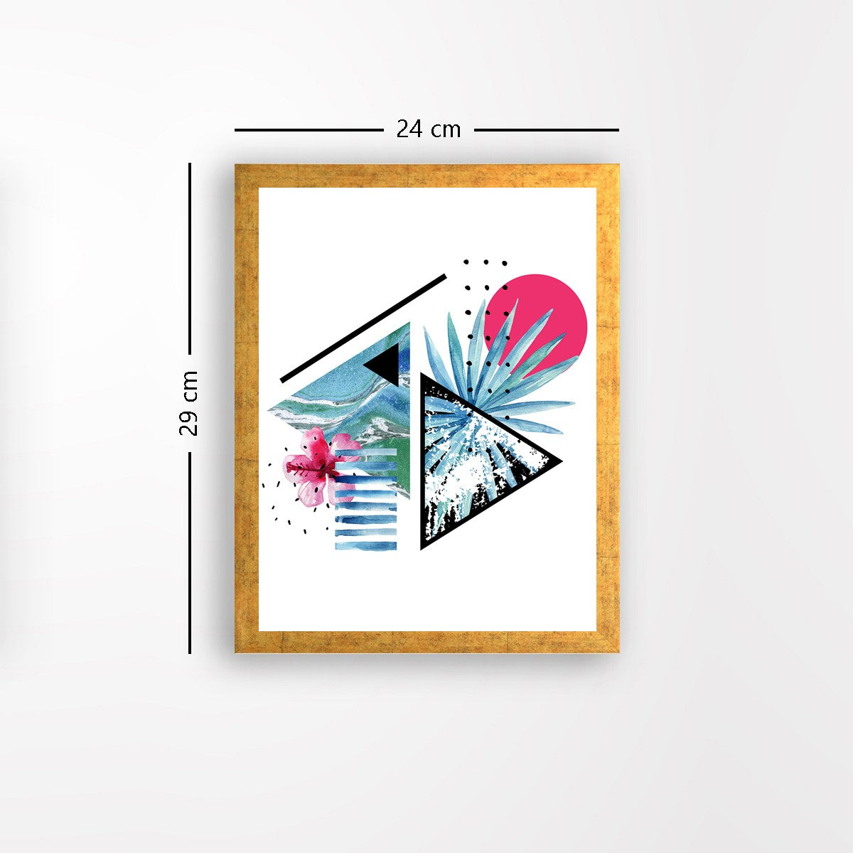 Quadro Decorativo MDF Emoldurado - Arte Multicolor 24x29cm com Moldura de Madeira 2cm