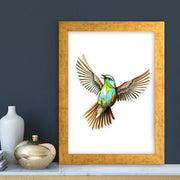 Quadro Decorativo MDF Emoldurado - Arte Multicolor 24x29cm com Moldura de Madeira 2cm